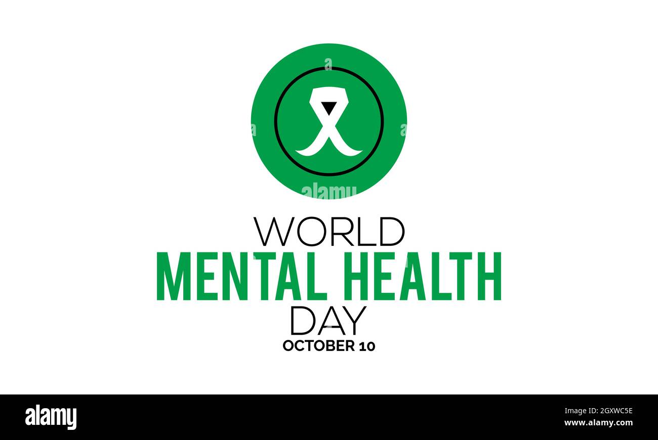 Bannière de la Journée mondiale de la santé mentale avec fond blanc. Modèle vectoriel Illustration de Vecteur
