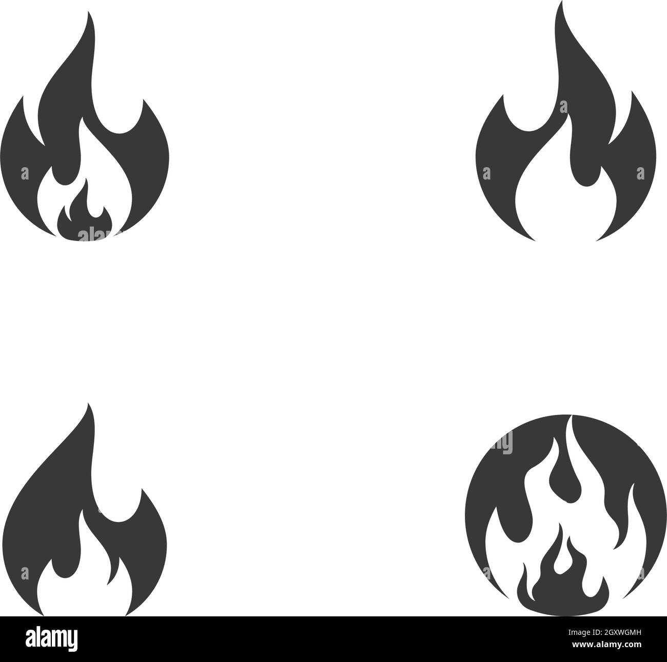 Feu flamme Modèle Logo Icône vecteur Pétrole, gaz et énergie concept logo Illustration de Vecteur