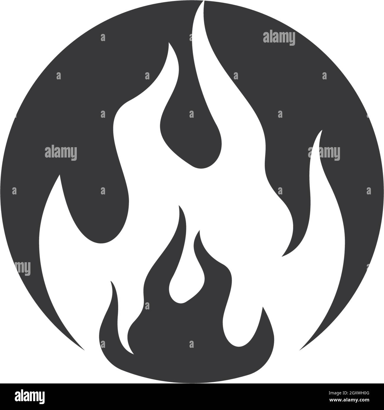 Feu flamme Modèle Logo Icône vecteur Pétrole, gaz et énergie concept logo Illustration de Vecteur