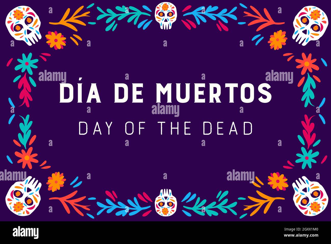 día de muertos. jour des morts. avec crâne dessiné à la main Illustration de Vecteur