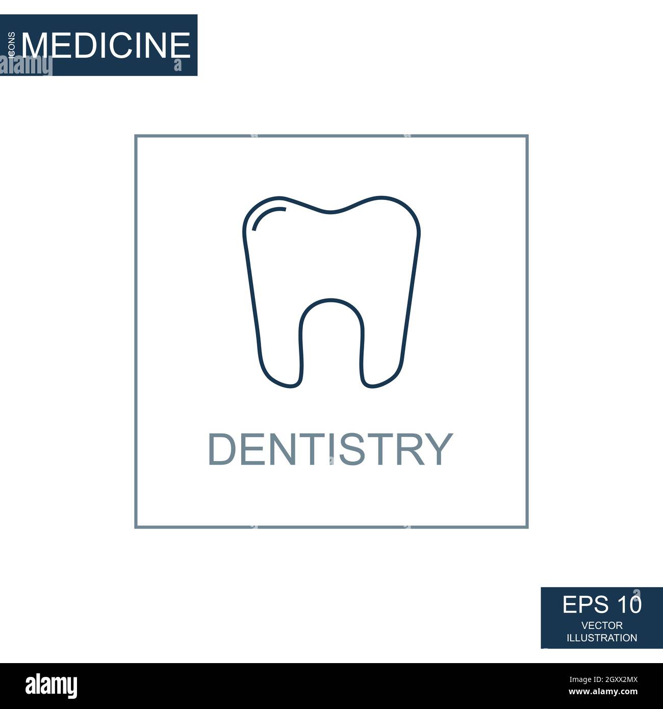 Résumé web icône, science médecine dentaire - illustration vectorielle Banque D'Images