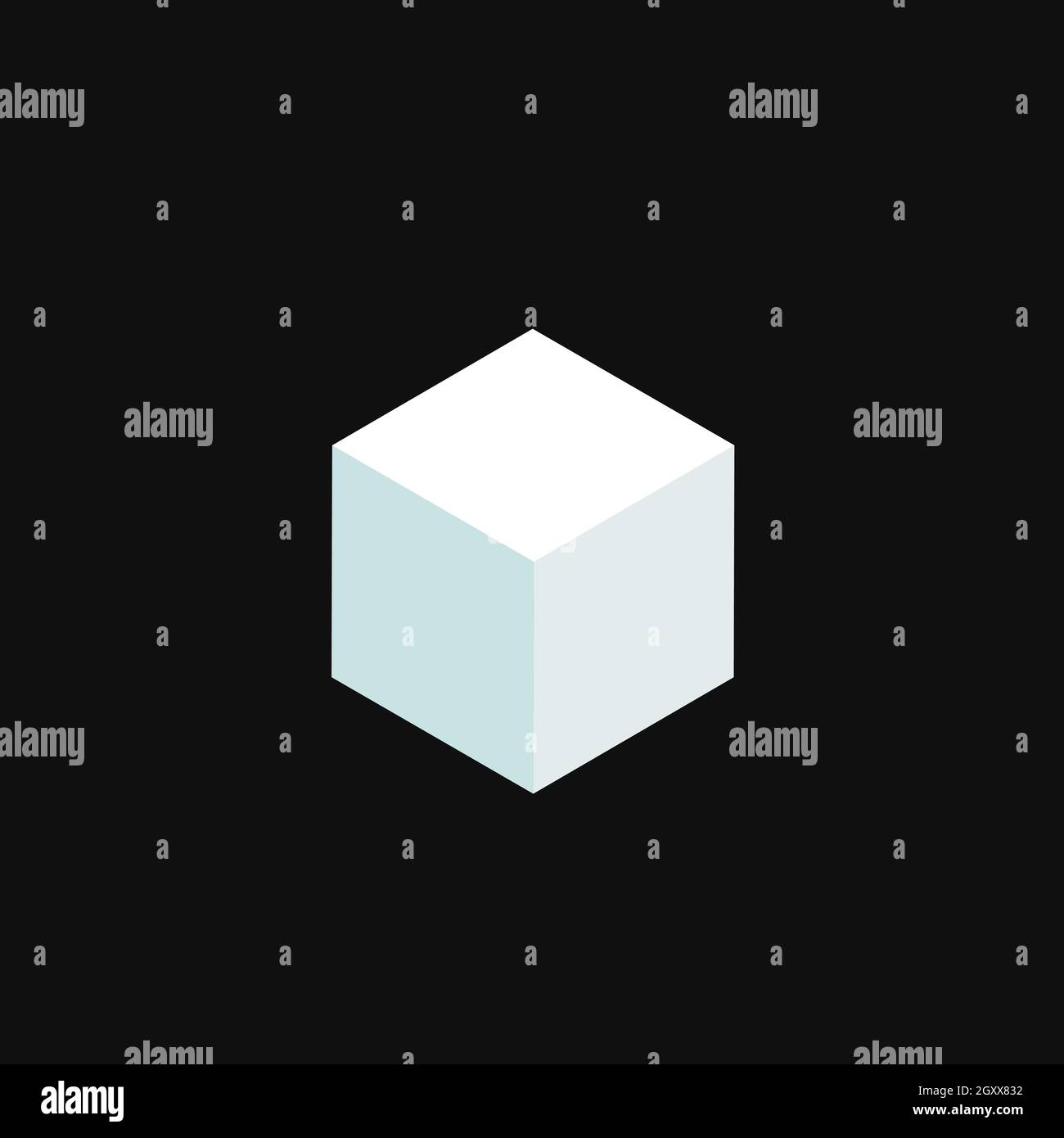 Cube 3D blanc sur fond noir. Elément isolé simple et élégant. Illustration vectorielle Illustration de Vecteur