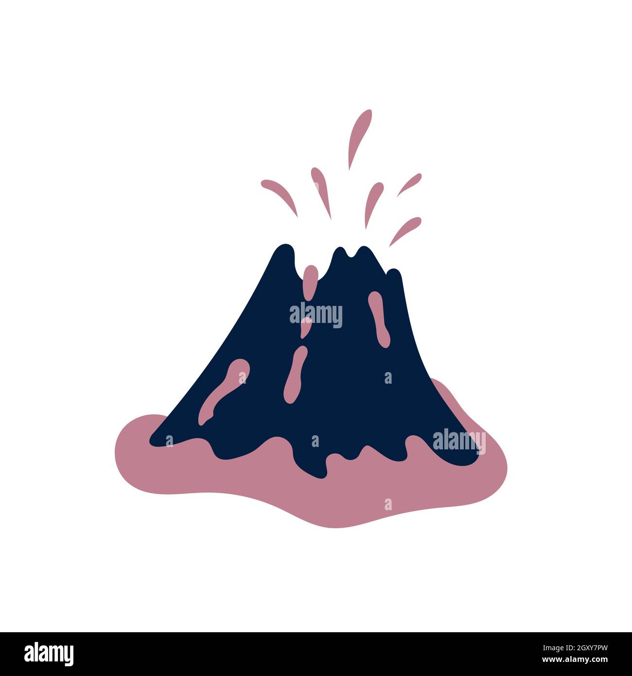 Explorer Volcano Island style Doodle dessiné à la main Illustration de Vecteur