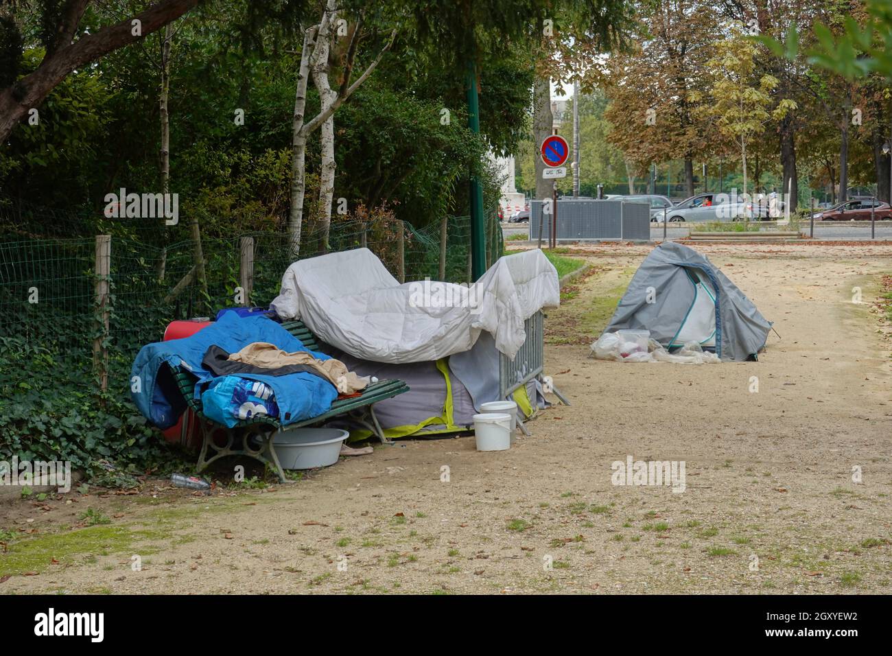 Paris, Obdachlosigkeit // Paris, Camping sans-abri Banque D'Images