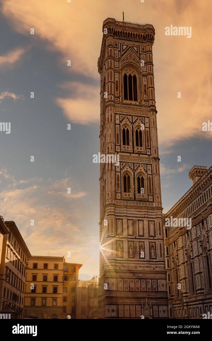 Campanile de la tour Giotto - clocher de la Basilique de Santa Maria del Fiore. Florence Banque D'Images
