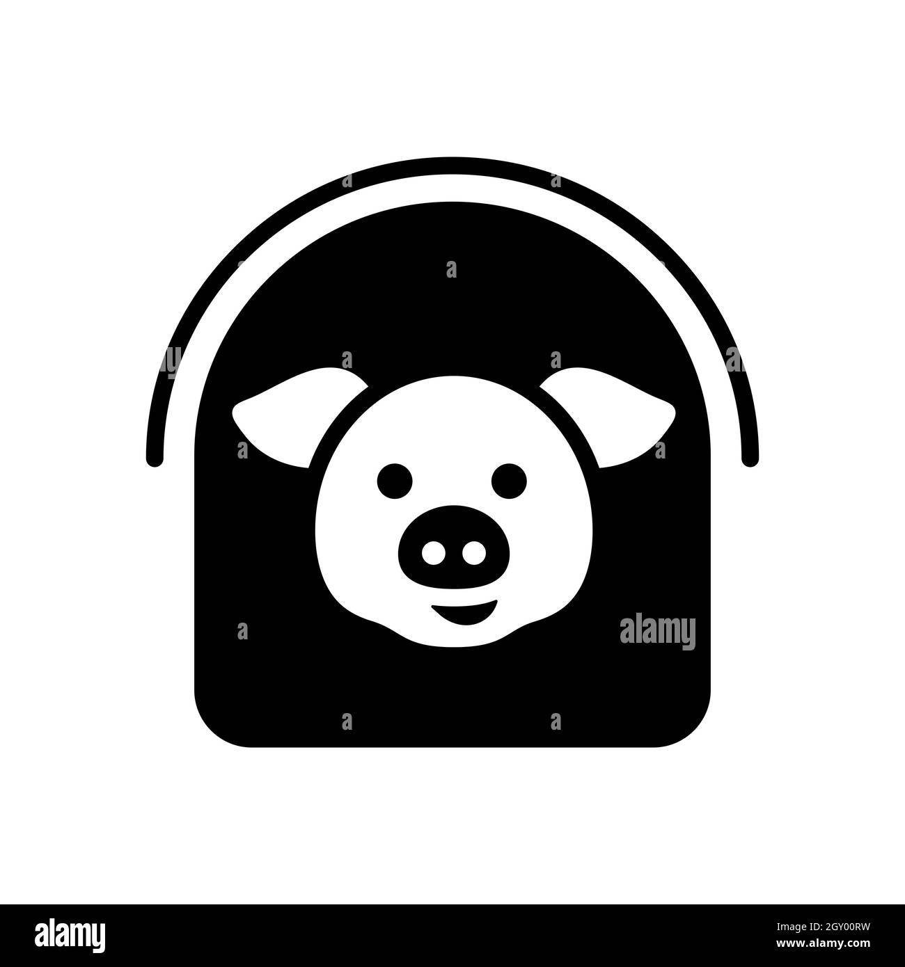 Icône de glyphe pigsty. Signe animal de ferme. Symbole graphique pour la conception de votre site Web, votre logo, votre application, votre interface utilisateur. Illustration vectorielle Banque D'Images