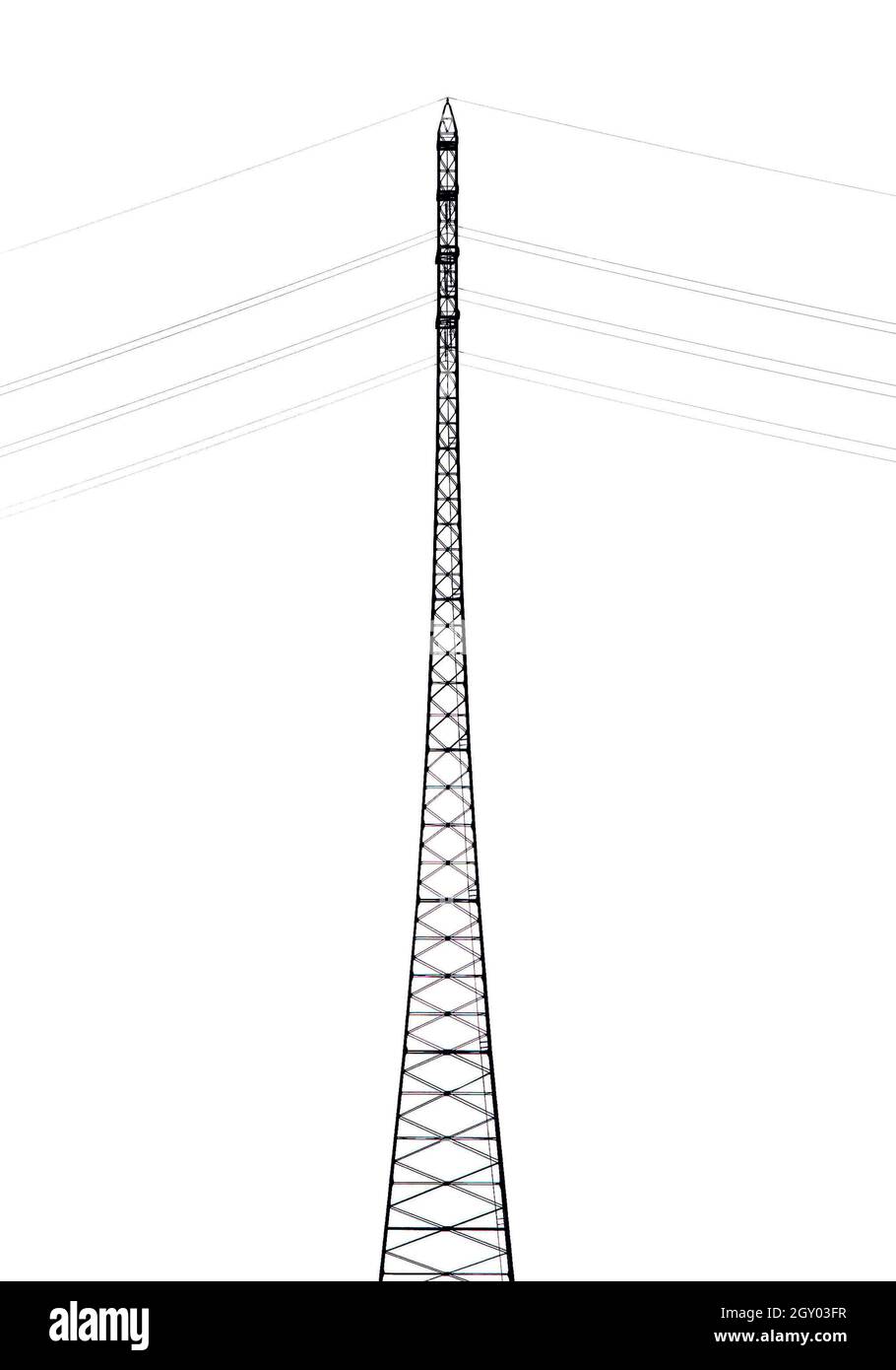 Power pole, Allemagne, Rhénanie-du-Nord-Westphalie, Basse-Rhin, Emmerich Banque D'Images