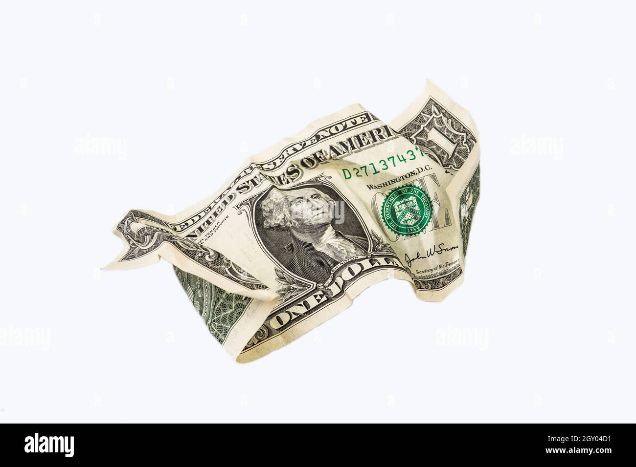 1 dollar de facture, découpe, États-Unis Banque D'Images