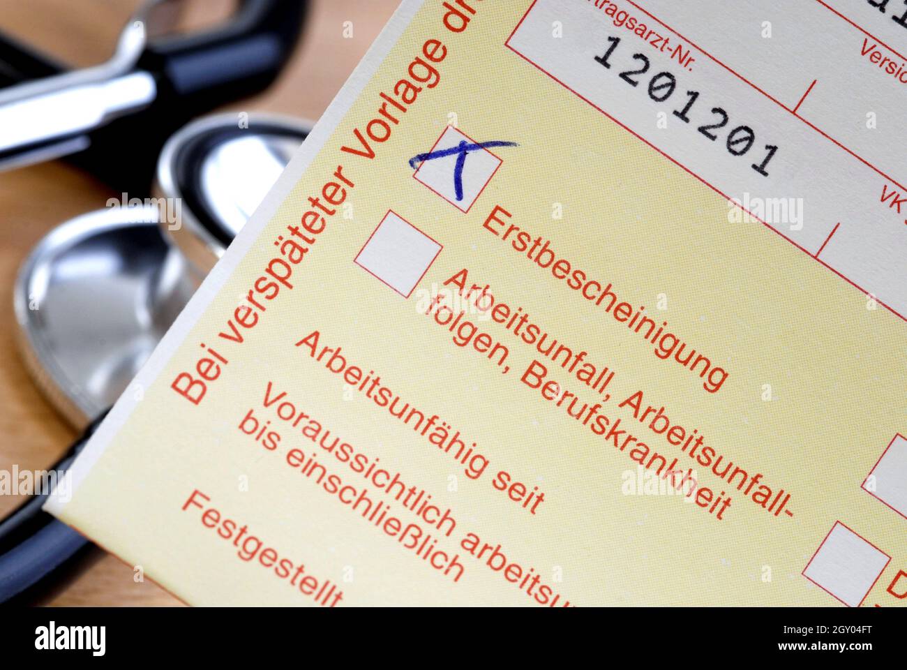 certificat d'incapacité Banque D'Images