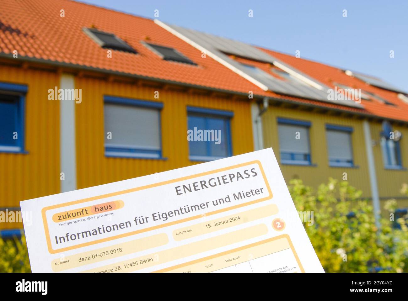 bâtiment neu avec passe énergétique, Allemagne Banque D'Images
