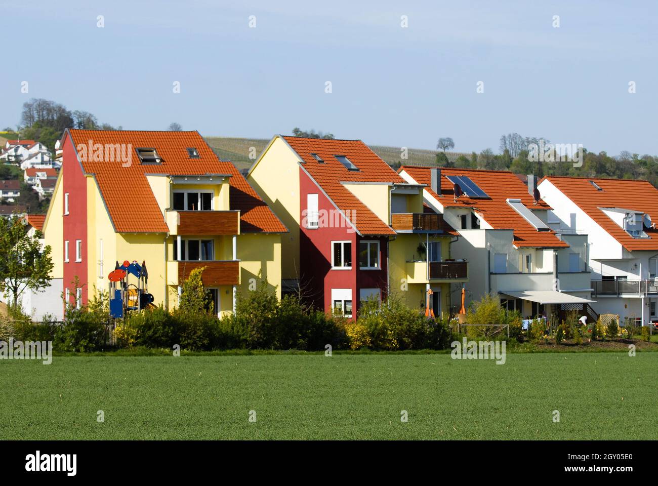 Maison multi-famille dans une colonie, Allemagne Banque D'Images