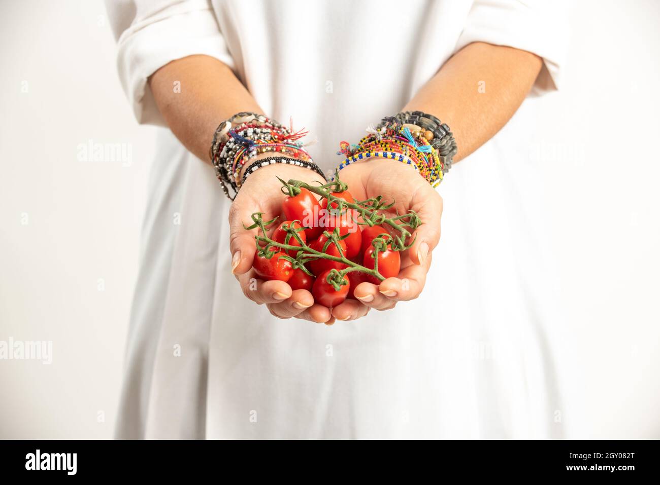 les fruits du potager : les tomates Banque D'Images