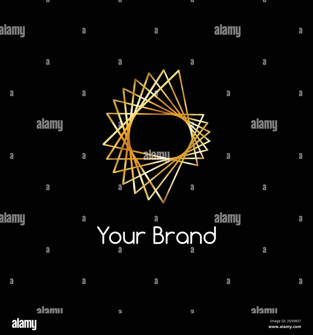 Logo abstrait or de luxe. Illustration de Vecteur