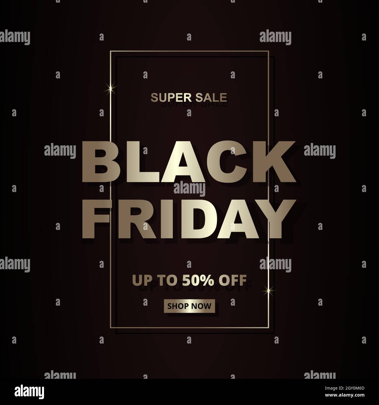 Modèle de bannière de luxe doré foncé pour le vendredi fou. Vendredi noir fond rouge foncé et or. Illustration de Vecteur