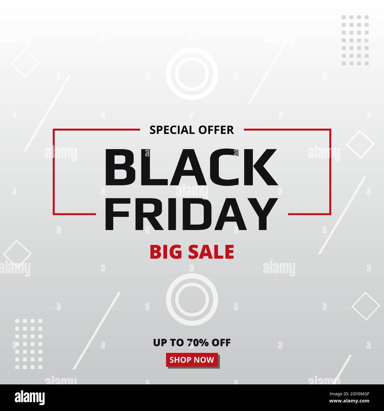 Vendredi noir, modèle de bannière sur fond blanc. Vendredi noir, bannière blanche, jusqu'à 70 % de réduction. Illustration de Vecteur