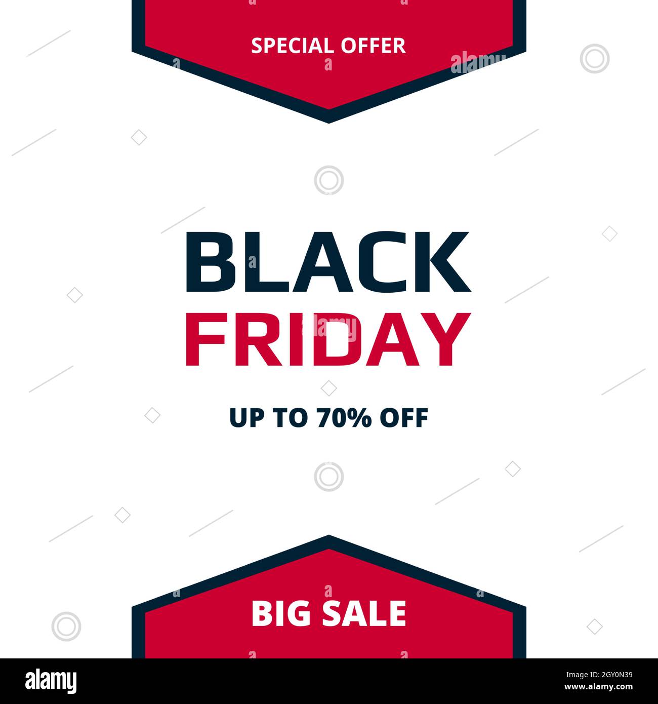 Bannière promotionnelle du Vendredi fou. Modèle de bannière de vente de memphis blanc pour le Vendredi fou. Illustration de Vecteur