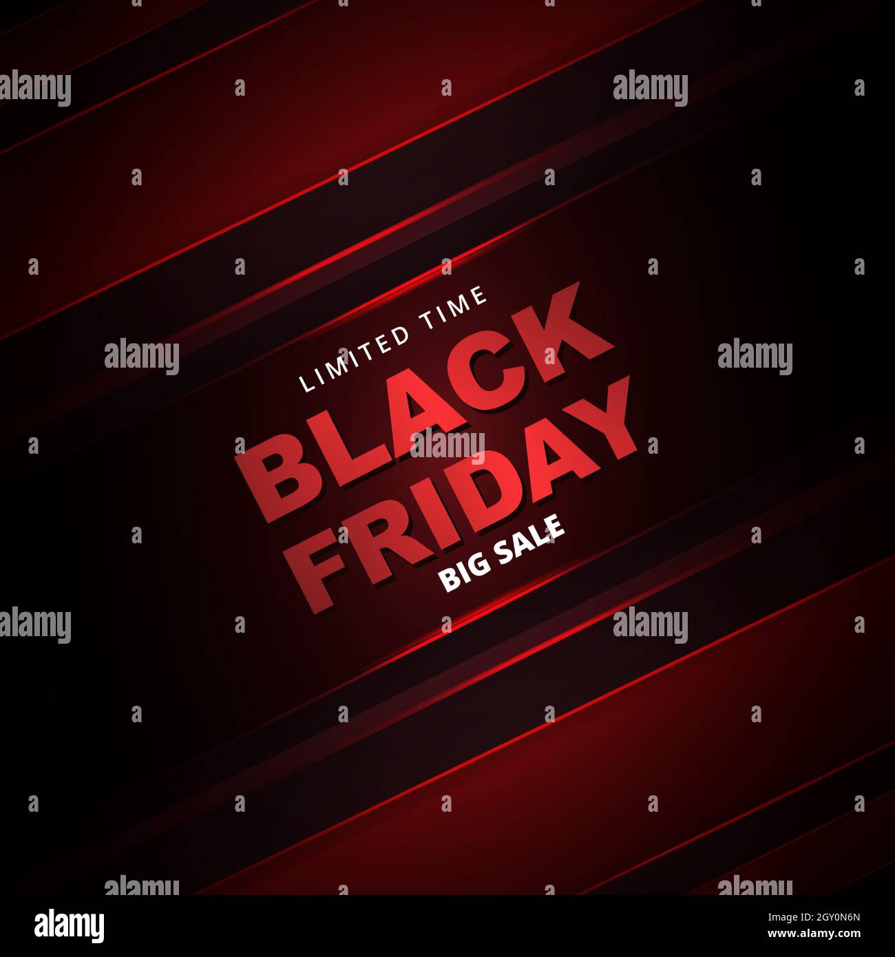 Bannière promotionnelle du Vendredi fou. Black friday Metallic Dark Red résumé modèle de bannière de vente. Illustration de Vecteur