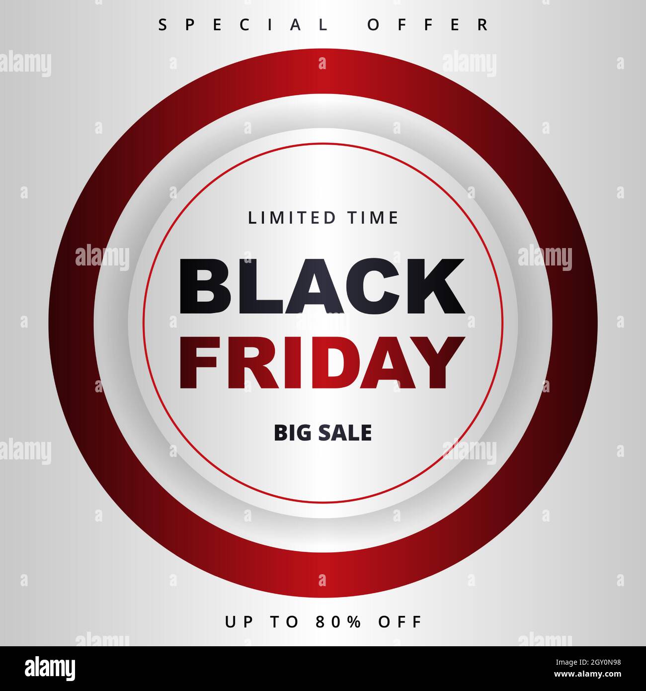 Bannière promotionnelle du Vendredi fou. Modèle de bannière de solde argent métallique pour le Vendredi fou. Illustration de Vecteur