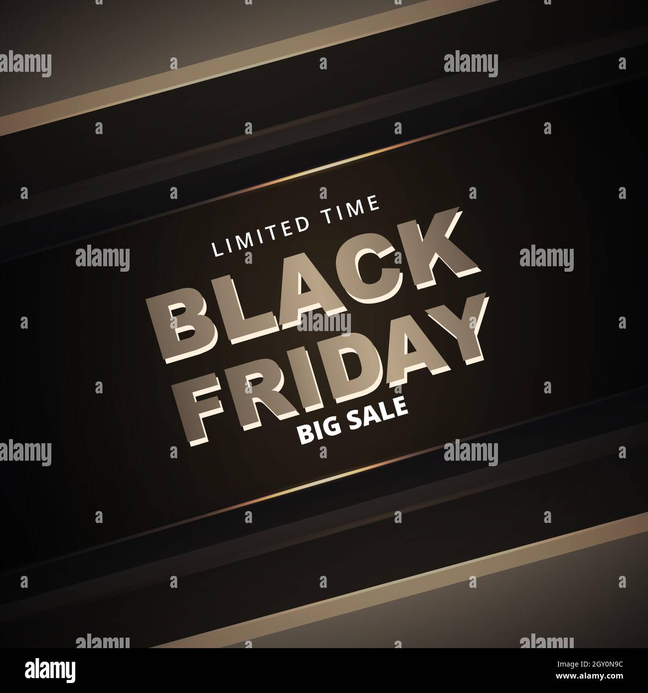 Bannière promotionnelle du Vendredi fou. Modèle de bannière de solde abstraite pour le vendredi noir brun foncé. Illustration de Vecteur