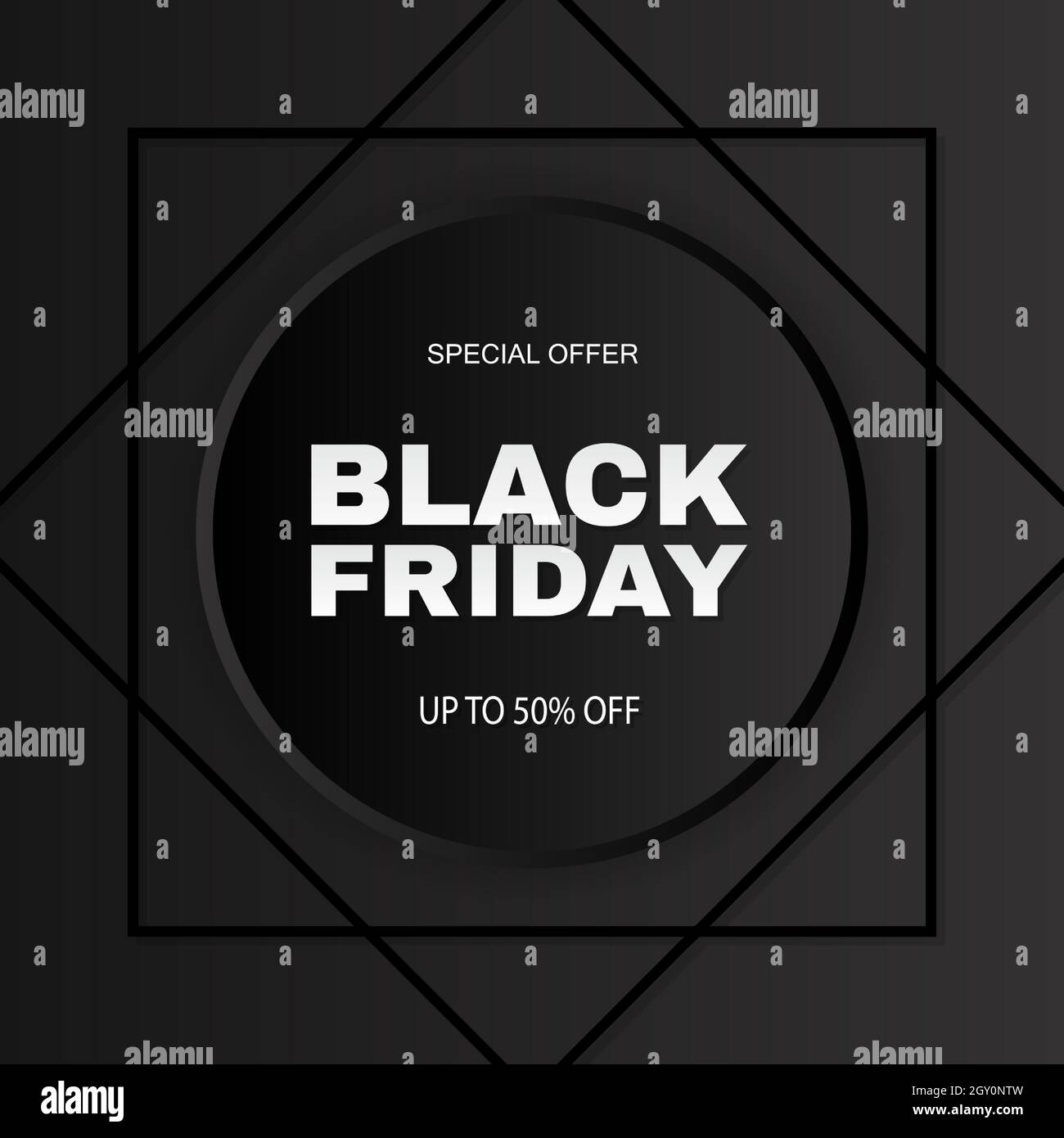 Modèle de bannière abstraite de promotion du Vendredi fou. Illustration de Vecteur