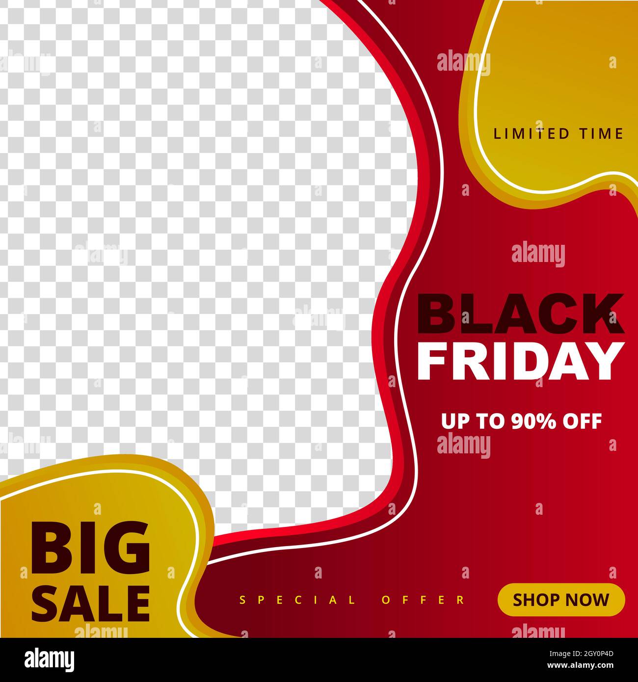 Modèle de bannière abstraite de promotion du Vendredi fou. Illustration de Vecteur