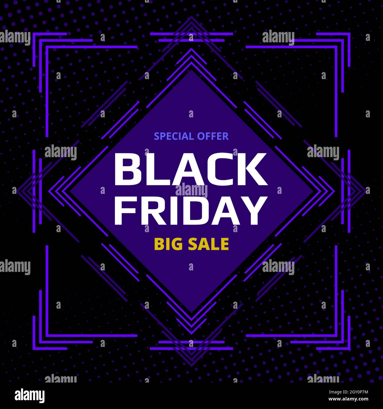 Modèle de bannière abstraite de promotion du Vendredi fou. Illustration de Vecteur