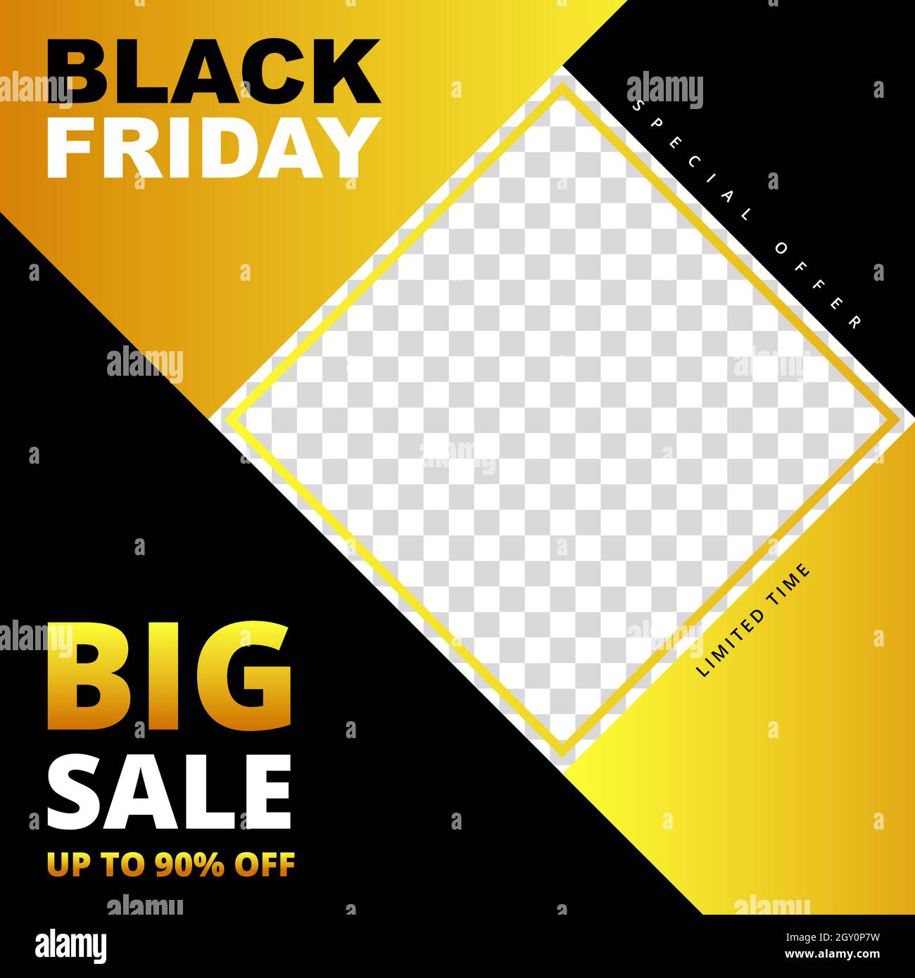 Modèle de bannière abstraite de promotion du Vendredi fou. Illustration de Vecteur