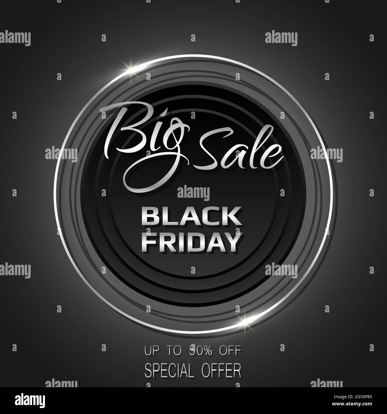 Modèle de bannière abstraite de promotion du Vendredi fou. Illustration de Vecteur