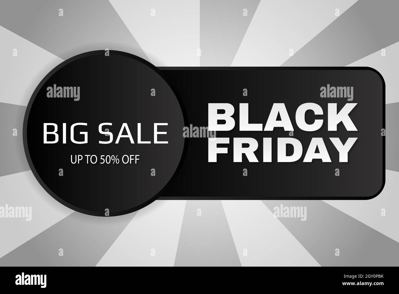 Modèle de bannière abstraite de promotion du Vendredi fou. Illustration de Vecteur