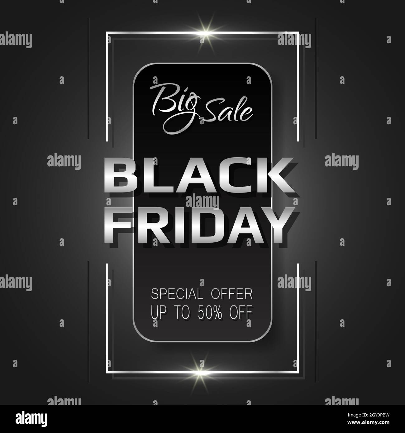 Modèle de bannière abstraite de promotion du Vendredi fou. Illustration de Vecteur