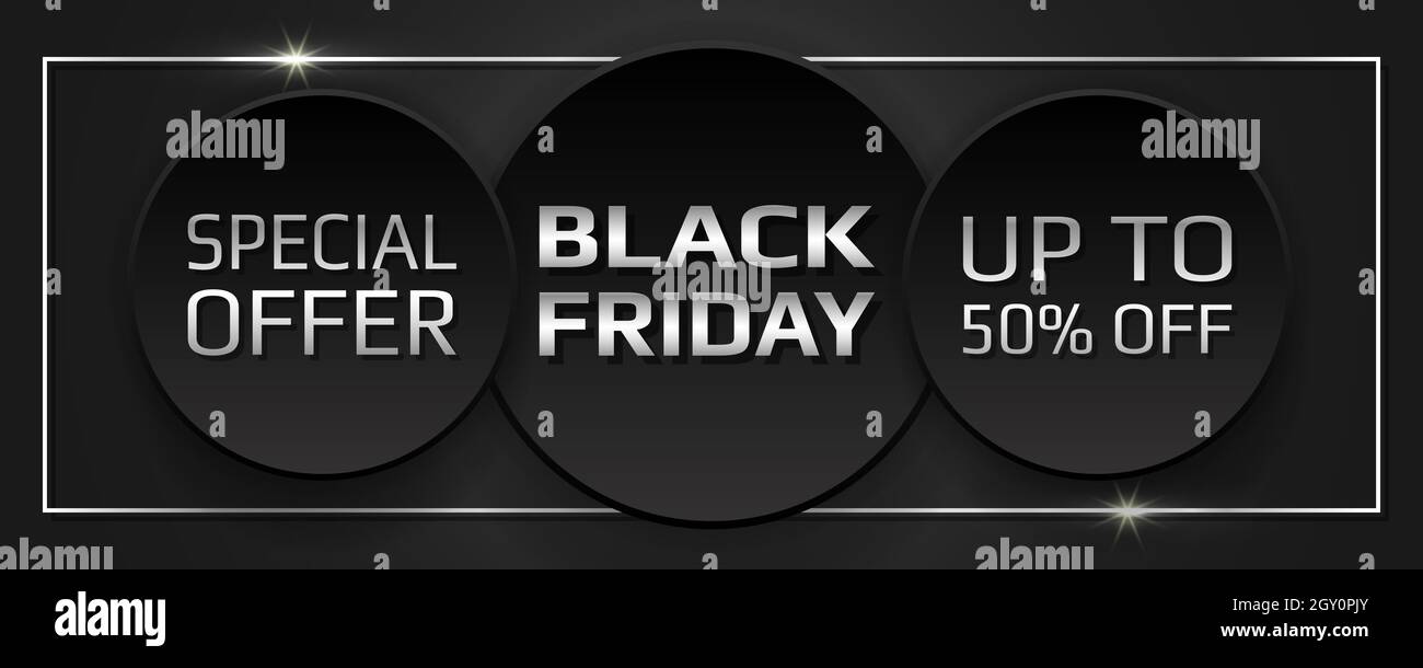 Modèle de bannière abstraite de promotion du Vendredi fou. Illustration de Vecteur