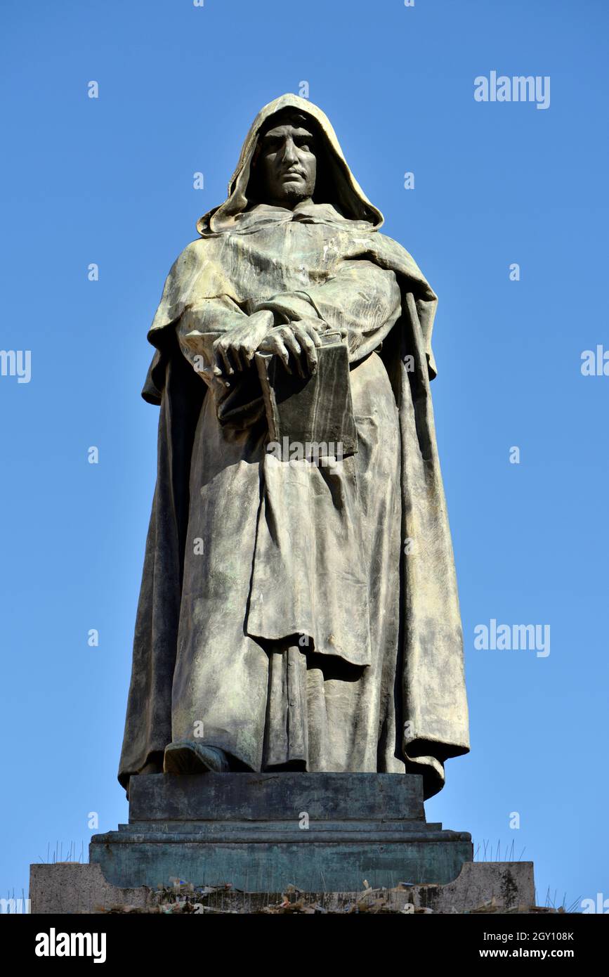 Italie, Rome, Campo de' Fiori, Giordano Bruno Banque D'Images