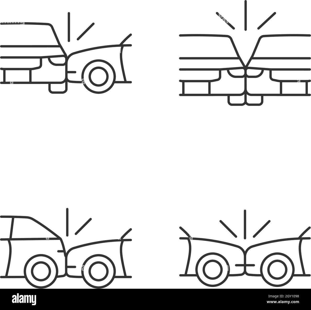 Le véhicule plante un ensemble d'icônes linéaires Illustration de Vecteur