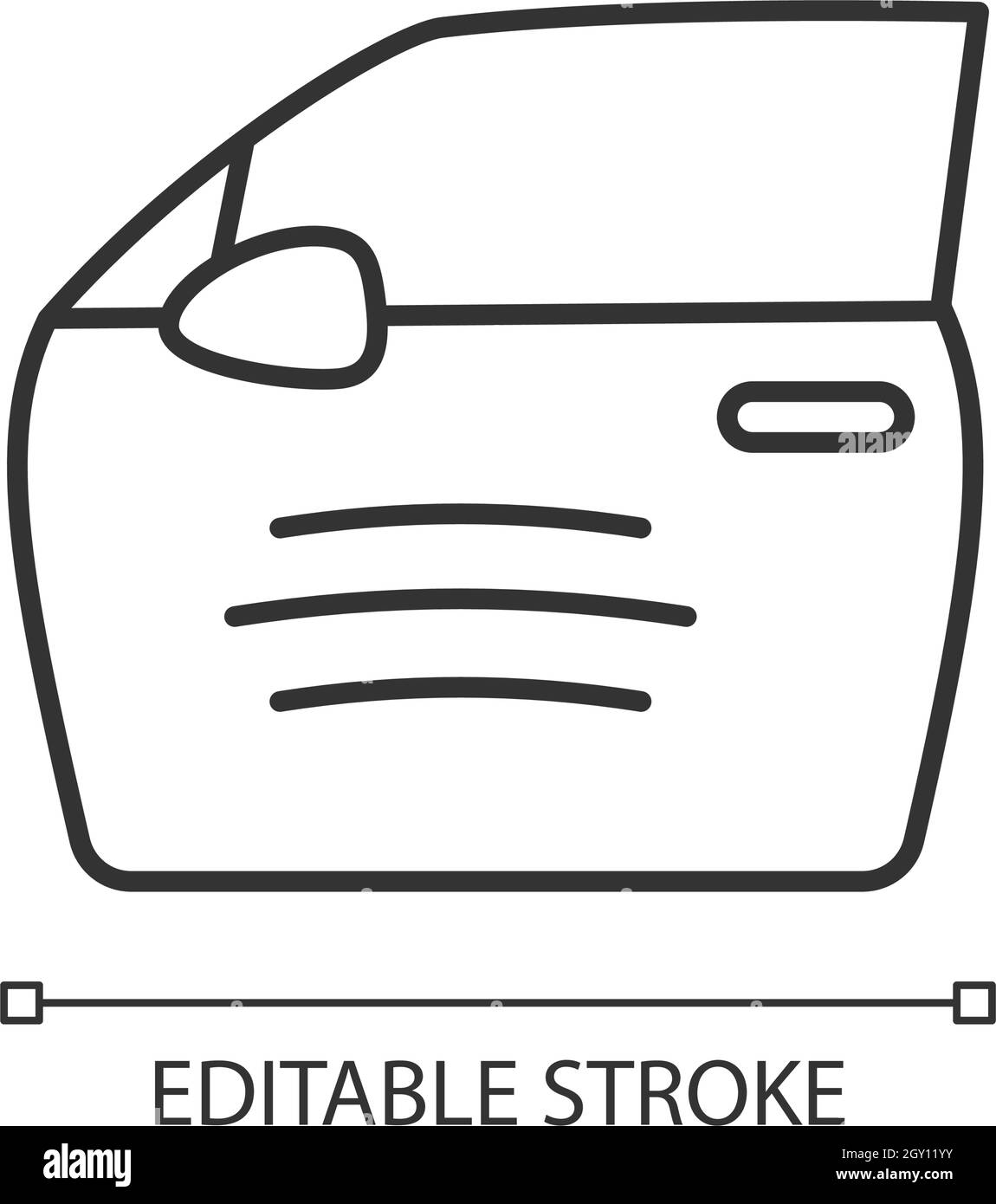 Rayez sur l'icône linéaire de la voiture Illustration de Vecteur