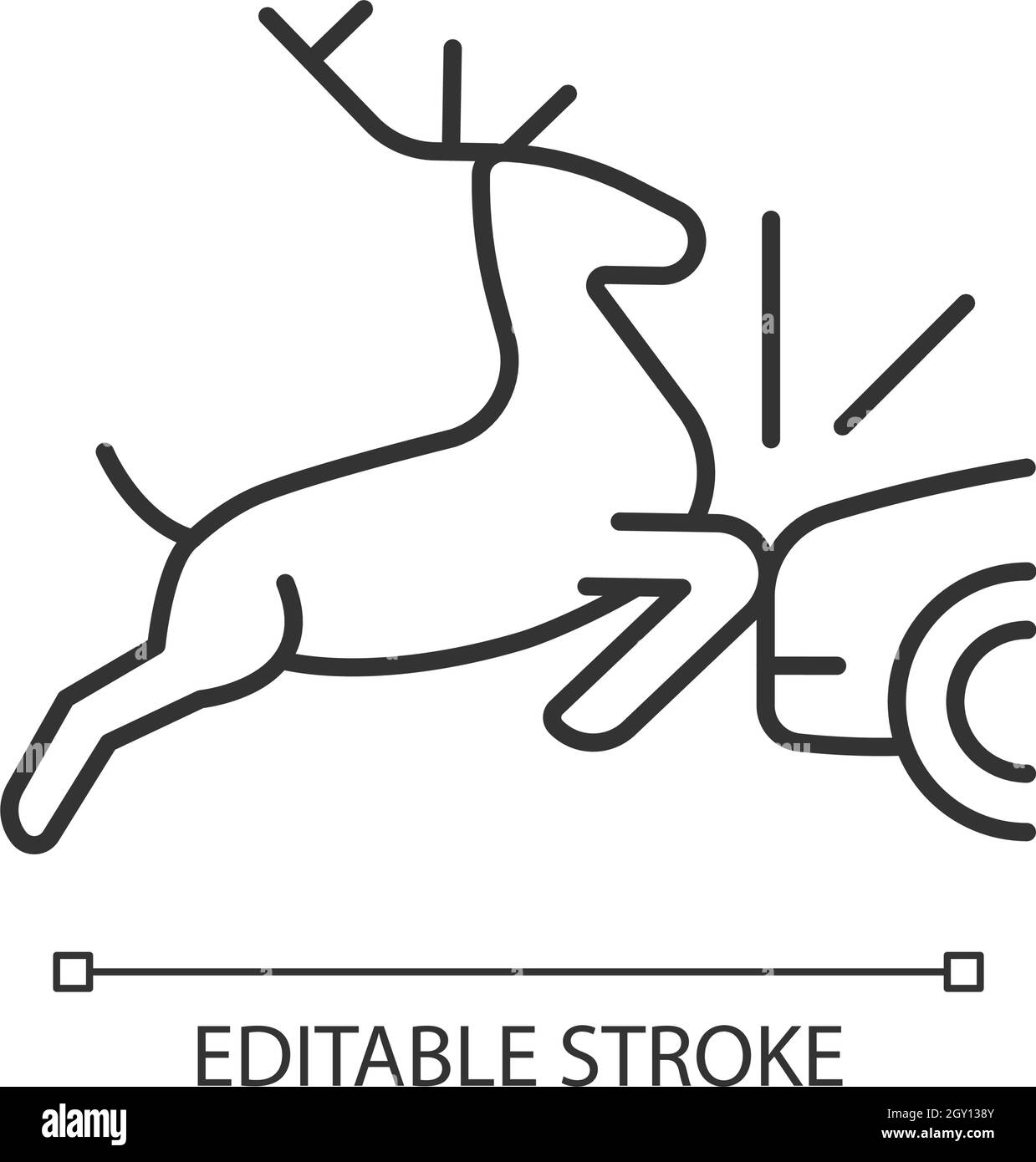 Icône linéaire collision avec animaux Illustration de Vecteur