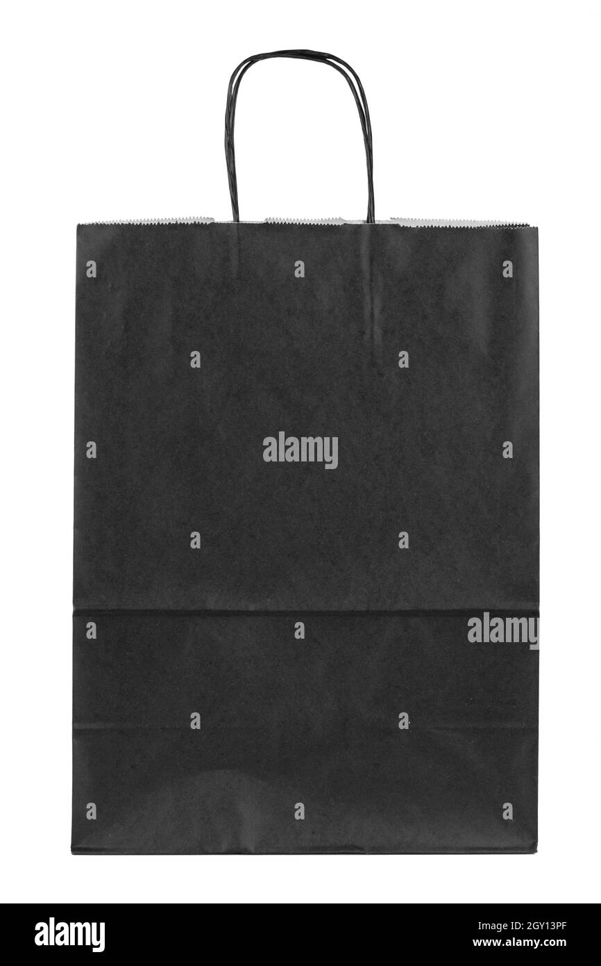 Sac à provisions en papier ordinaire isolé sur fond blanc Banque D'Images