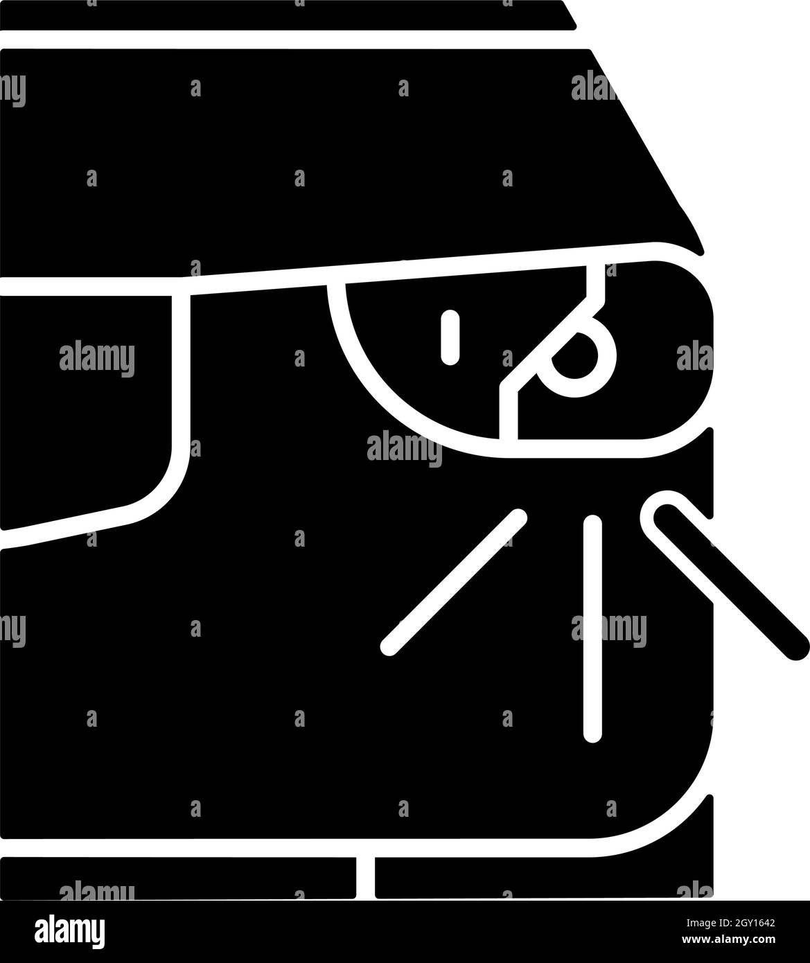 Icône de glyphe noir de phare cassé Illustration de Vecteur