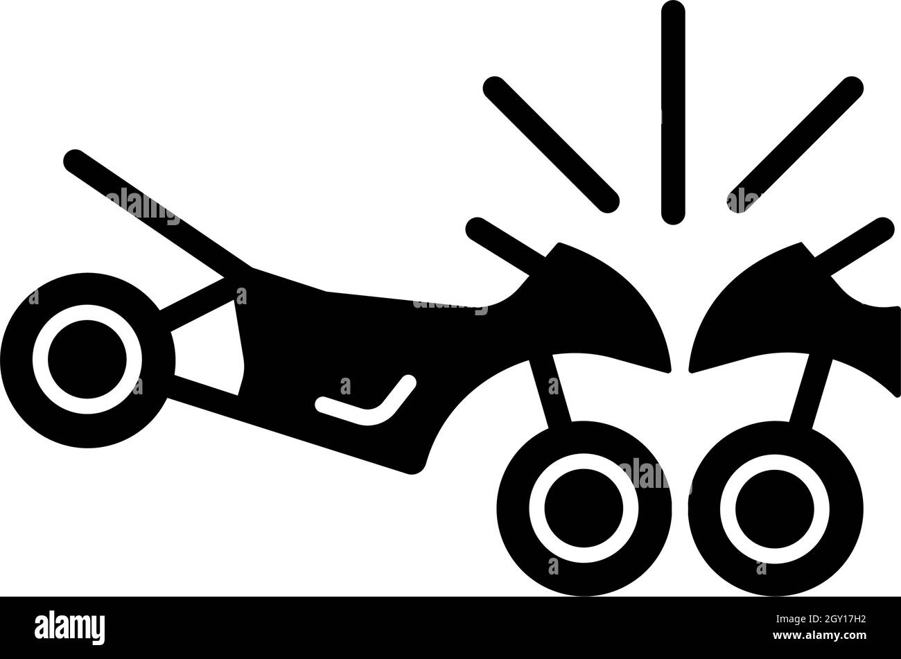 Motos accident icône de glyphe noir Illustration de Vecteur
