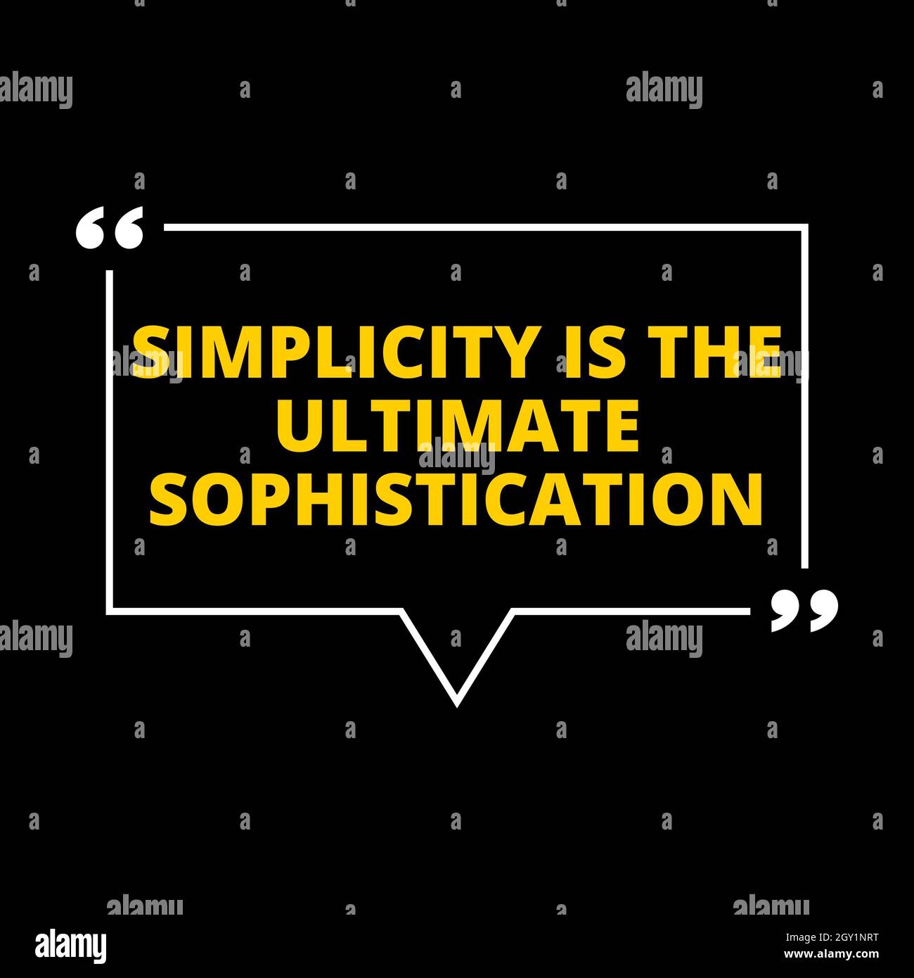 La Simplicite Est La Sophistication Ultime Citation Motivante Et Inspirante Photo Stock Alamy