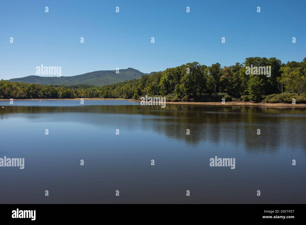 Grandfather Mountain à Price Lake, Blue Ridge Parkway, Caroline du Nord Banque D'Images