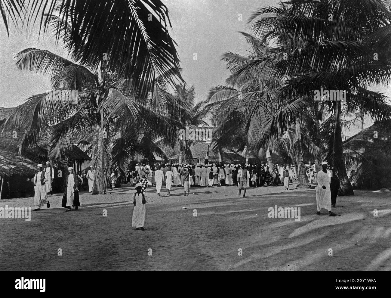 Straßenszene dans Dar es Salam, Deutsch-Ostafrika 1900er Jahre. Vie de rue à Dar es Salam, Afrique de l'est allemande 1900. Banque D'Images