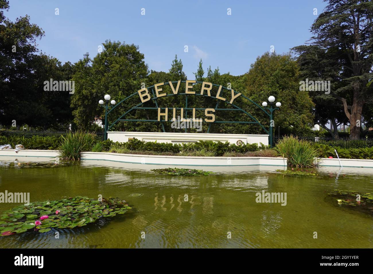 Célèbre panneau de Beverly Hills, Beverly Hills, Los Angeles, Californie, États-Unis d'Amérique, États-Unis Banque D'Images