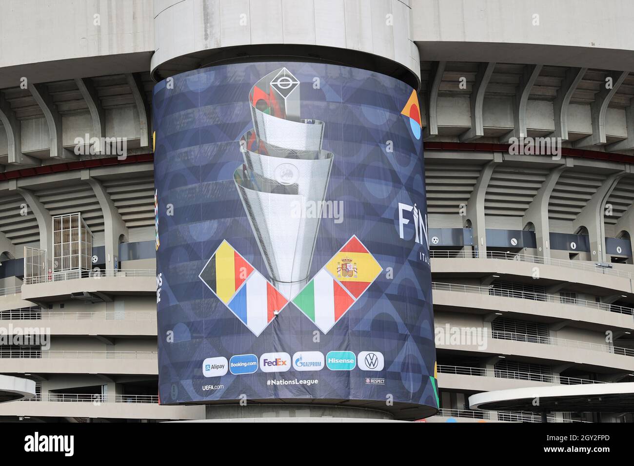 Milan, Italie. 06e octobre 2021. Vue du stade lors de la finale de la Ligue des Nations de l'UEFA 2021 demi-finale du match de football entre l'Italie et l'Espagne au stade Giuseppe Meazza, Milan, Italie, le 06 octobre 2021 crédit: Independent photo Agency/Alay Live News Banque D'Images