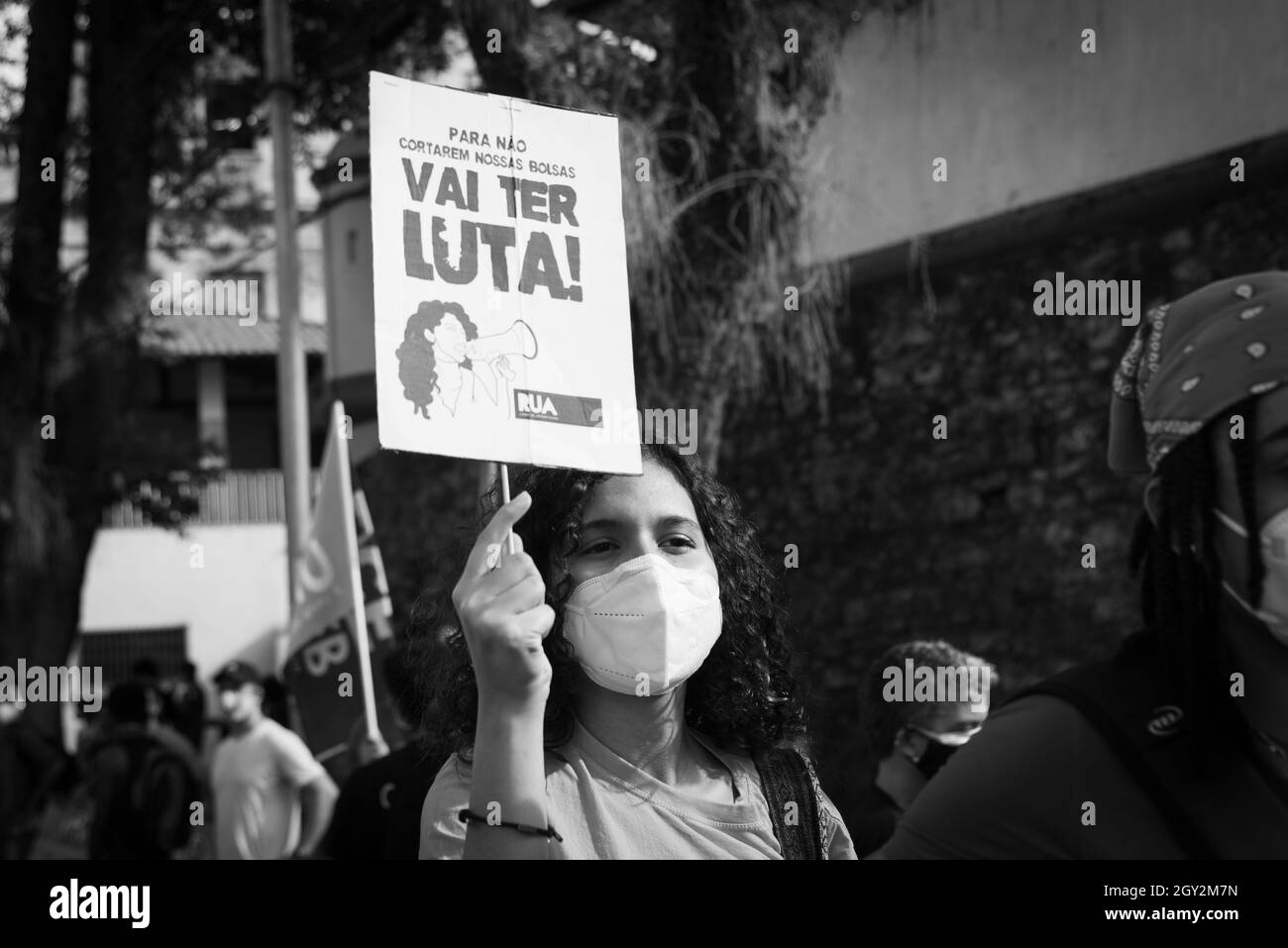 Salvador, Bahia, Brésil - 19 juin 2021 : manifestations contre le gouvernement du président Jair Bolsonaro dans la ville de Salvador. Banque D'Images