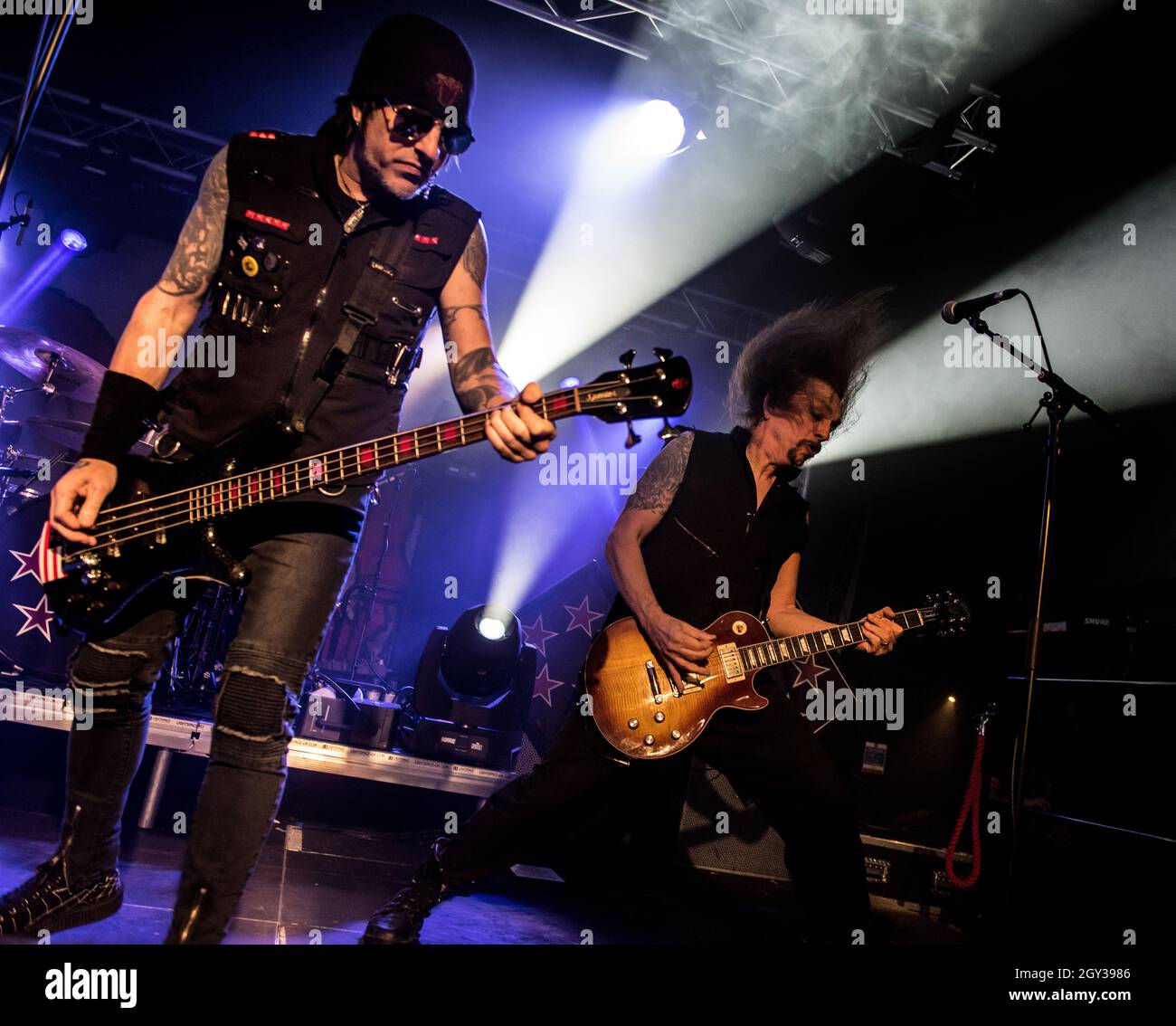 Skid Row (Rachel Bolan et Scotti Hill) en concert à Birmingham The Mill, le 08 décembre 2019 Banque D'Images