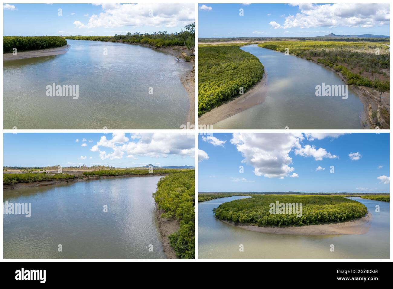 Rocky Dam Creek, une crique de campagne en Australie avec de l'eau boueuse et bien connue pour sa pêche et ses crabes Banque D'Images