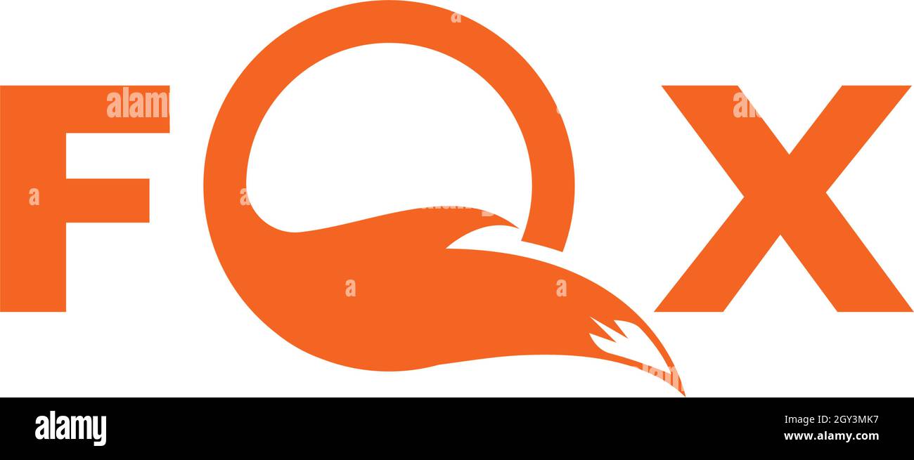 Modèle vectoriel de logo de lettre Fox Illustration de Vecteur