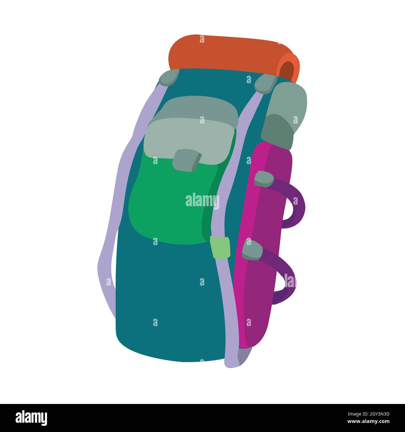 Un sac d'alpinisme sert généralement à accueillir et à transporter toutes les illustrations vectorielles d'équipement d'escalade de montagne Illustration de Vecteur
