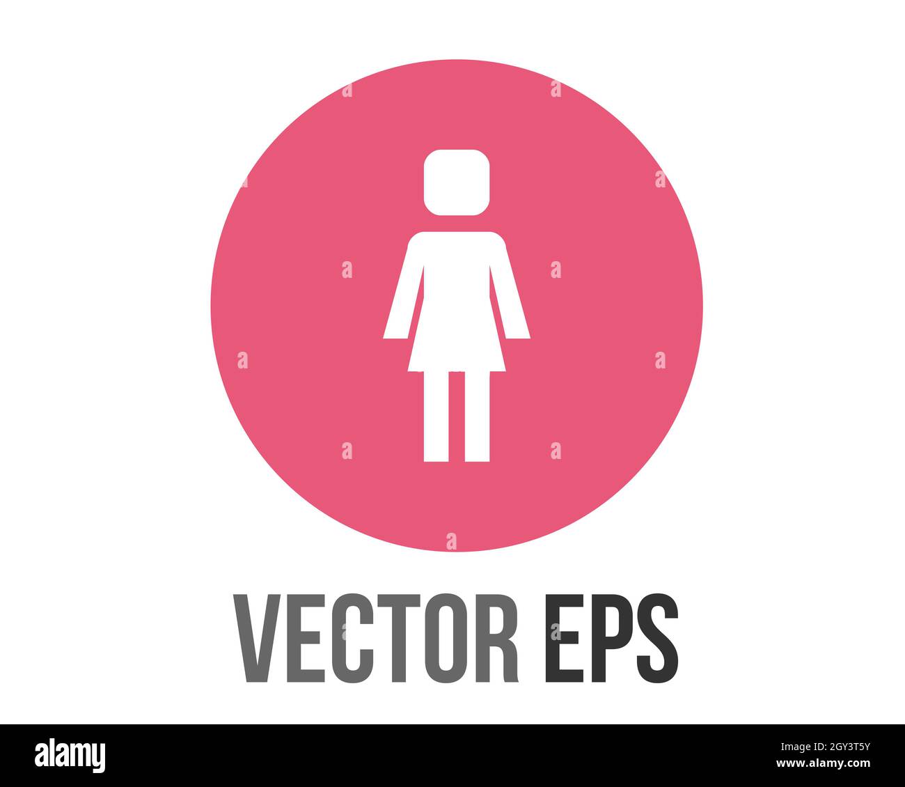 Le vecteur isolé dégradé bleu cercle des toilettes bouton icône avec iconographie de l'homme et de la femme, pour indiquer l'emplacement des salles de bains publiques, toilettes, re Illustration de Vecteur
