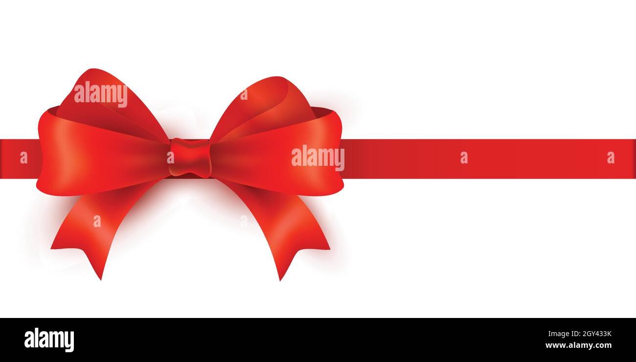 Noeud rouge avec ruban sur fond blanc.Illustration vectorielle Illustration de Vecteur